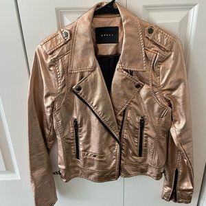 Blank NYC Rose Gold Metallic Biker Jacket